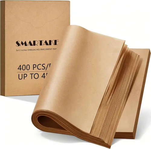 Vista 10 de SMARTAKE 300 hojas de papel pergamino para hornear, 9 x 13 pulgadas, antiadherente, precortado, para hornear, asar a la parrilla, freidora de aire