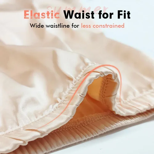 Vista 3 de MANCYFIT Media falda para debajo de los vestidos, minifalda de satén para mujer