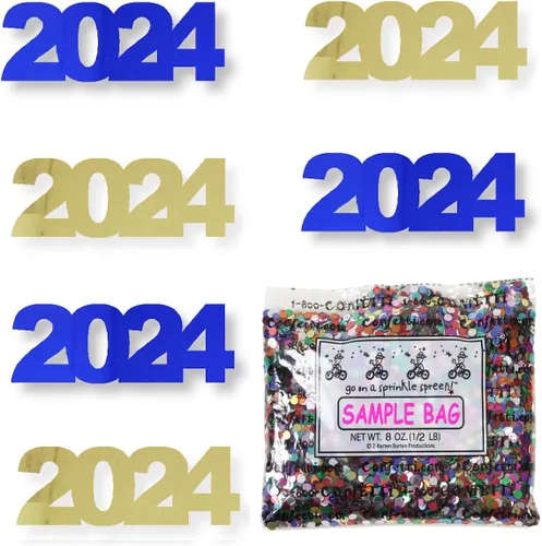 Vista 53 de Confetti Year 2024 Negro, Azul Royal Combo - 2 bolsas de media onza (1 oz)