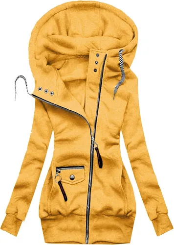 EOPUING chaqueta informal con capucha y cuello alto para mujer con estampado floral con cremallera cordón abrigo con bolsillo