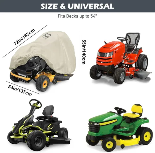 Vista 5 de Funda para cortacésped para montar, resistente e impermeable, de poliéster, Oxford, para tractor, resistente a los rayos UV, al polvo y al agua