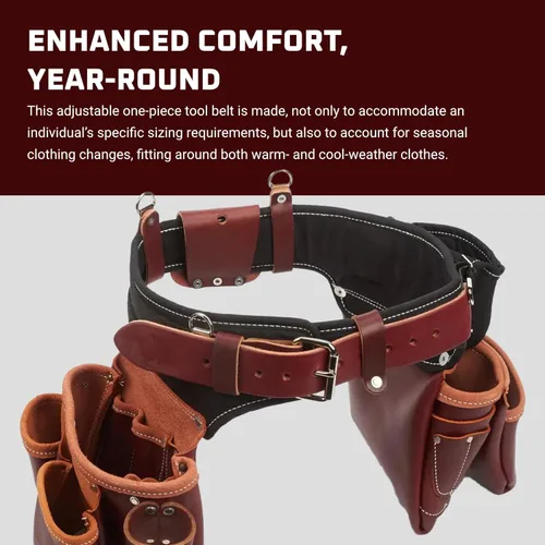 Vista 5 de Occidental Leather Cinturón de herramientas ajustable para Pro Framer – Mano izquierda – 21 bolsillos y portaherramientas – Fabricado en Estados