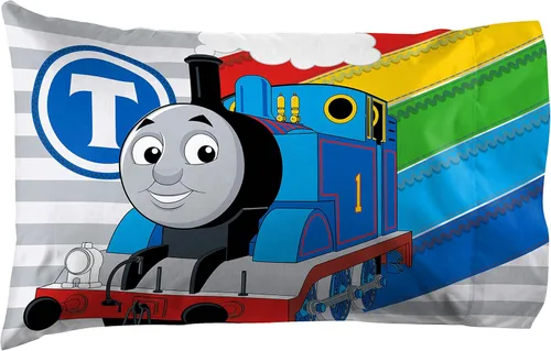 Vista 3 de Jay Franco Thomas & Friends Stitch in Time - Juego de sábanas infantiles, de microfibra y resistentes a la decoloración, 3 piezas, ropa de cama