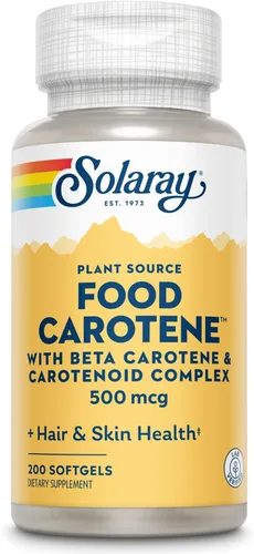 SOLARAY Alimentos Caroteno, Vitamina A 10000 UI | Piel saludable, ojos, antioxidantes y apoyo inmunológico (100 CT)