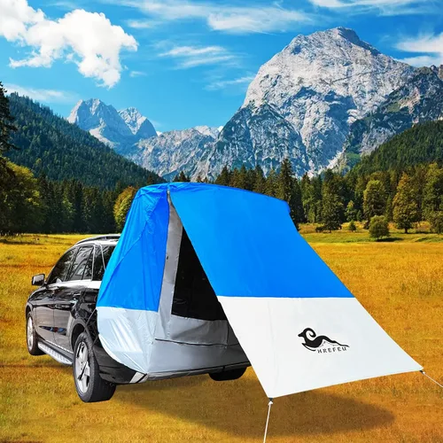 Vista 8 de SUV Tailgate Tent with Tailgate Accessories Awnings & Shelters, Hatchback Tent,UPF 50++ with Portable Waterproof Storage Bag for Any Size Azul