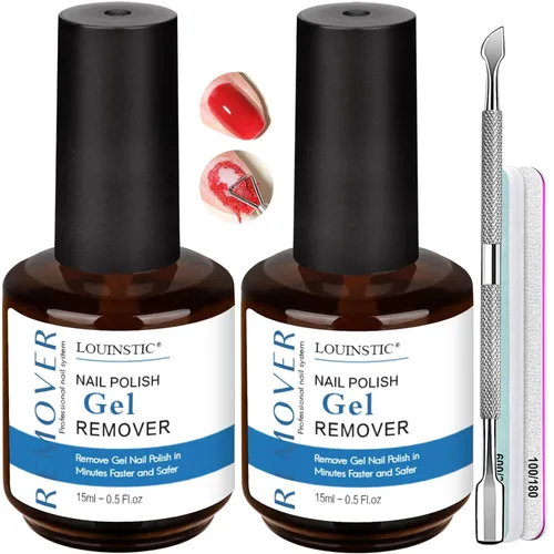 Vista 11 de LOUINSTIC Kit de removedor de uñas de gel y aceite para cutículas, removedor de 1.0 fl oz y aceite nutritivo, elimina suavemente el esmalte de gel