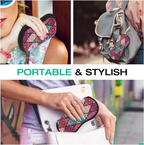 Vista 6 de MoKo - Estuche suave, ultra ligero, de neopreno, para lentes de sol, con cremallera y clip para cinturón