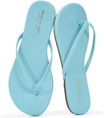 Vista 28 de Project Cloud - Sandalias para mujer planas de espuma viscoelástica, ligeras de cuero vegano, sandalias esenciales de verano para la playa