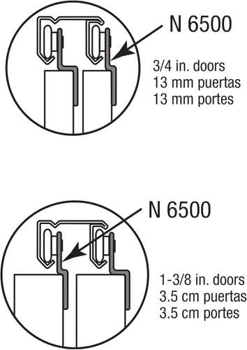 Vista 4 de Prime-Line N 7537 Kit de rodillos para puerta corrediza de armario, 7/8 pulgadas de diámetro de la rueda, plástico convexo (redondo), construcción