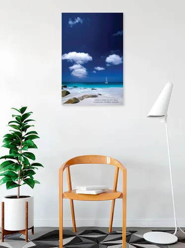 BUY ART FOR LESS Póster artístico con licencia oficial de Ocean Reflections, 36 x 24 pulgadas, impresión decorativa, papel de póster, listo para