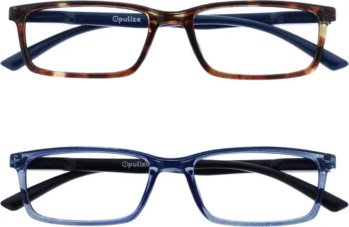 Vista 22 de OPULIZE SEE Reading Glasses with Blue Light Blocking for Women and Men, Narrow Frame, Spring Hinges, Computer Gaming Glasses
