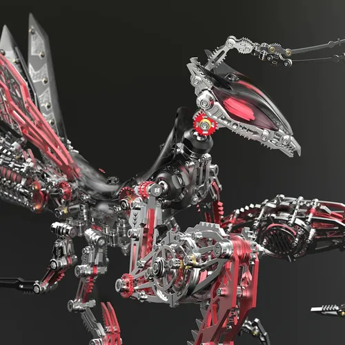 Vista 9 de Metalkitor Rompecabezas de metal 3D para adultos, kit de modelo de mantis gigante - adorno steampunk de bricolaje - rompecabezas de ensamblaje