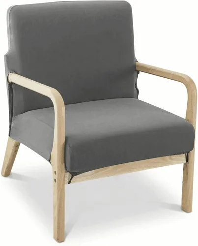 Vista 13 de Deisy Dee Funda para silla moderna de mediados de siglo impresa, Fundas elásticas para sillón de lectura, fundas tapizadas para sillas de sala Negro