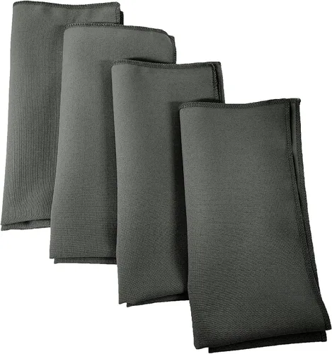 Vista 8 de LA Linen Paquete de 10 servilletas de popelina de poli, servilletas de tela suave, servilletas lavables y reutilizables, servilletas de mesa Negro