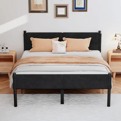 Vista 9 de Base de cama metálica, base de cama tamaño individual de 14 pulgadas con espacio de almacenamiento, base de colchón resistente y de trabajo pesado