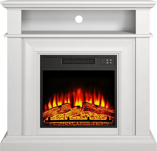 Vista 3 de FESTIVITY Mantel independiente de 36 pulgadas con inserto de chimenea eléctrica de 18 pulgadas para sala de estar y dormitorio, efecto realista