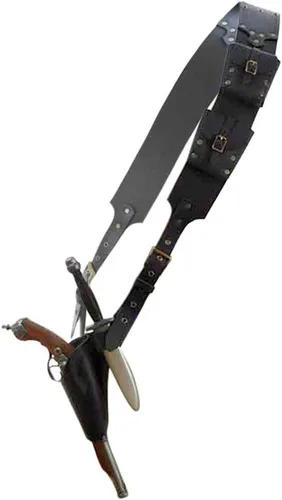 Funda para cinturón de rana de doble espada renacentista, medieval, ajustable, de piel sintética, funda de transporte para armas de estoque
