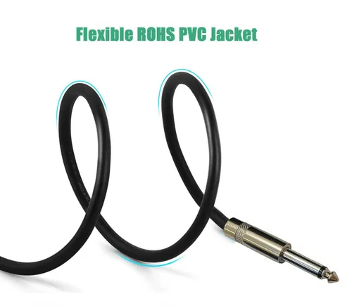 Vista 3 de Cables de altavoz TS profesionales de calibre 12 de 1/4 a 1/4 pulgadas - Cables de altavoz DJ/PA de 12 AWG de 10 pies, cables de audio