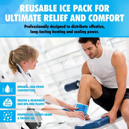 Vista 2 de Perfect Remedy - Juego de compresas de gel frío y caliente, compresa de hielo reutilizable para lesiones para rodilla, hombro, espalda, cuello