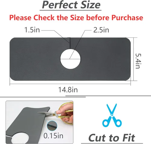 Vista 2 de Protector contra salpicaduras de fregadero, protector contra salpicaduras para grifo de fregadero, tapete absorbente de grifo de cocina, tapete