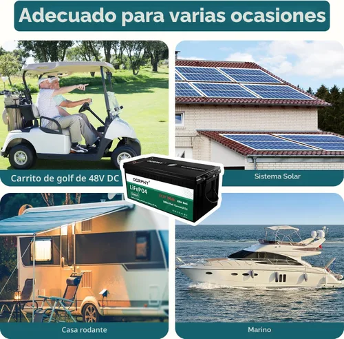 Vista 6 de Kit de conversión de batería de litio para carrito de golf de 48 V, con monitor táctil y cargador, 200 A BMS