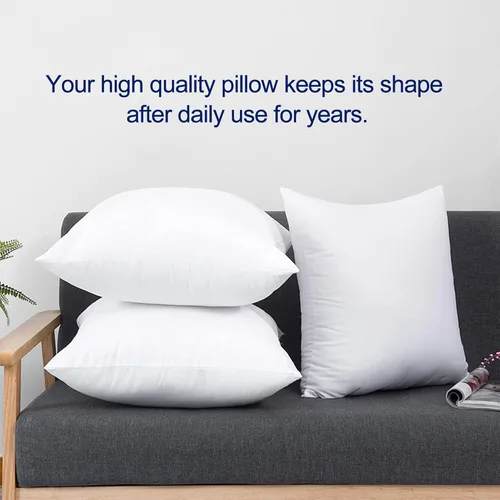 Vista 5 de HITO 12x20 Insertos de almohada (Juego de 2) - Fundas de almohada decorativas 100% algodón con relleno de alternativa al plumón, color blanco