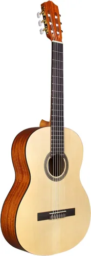 Vista 8 de Cordoba C1M 1/2 Guitarra acústica de cuerpo pequeño con cuerdas de nailon, Serie Protégé, Oro