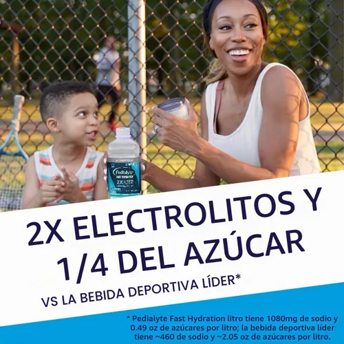 Vista 4 de Pedialyte Solución de electrolitos de hidratación rápida, bayas heladas, bebida de hidratación, 4 botellas, 1 litro cada una
