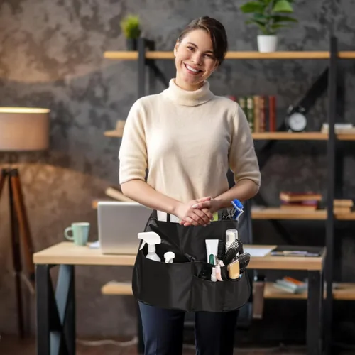 Vista 3 de Adjustable Cleaning Apron with Seven Pockets, Water and Stain Resistant Apron for Professional Use, Professional Cleaning Apron for Housekeeping