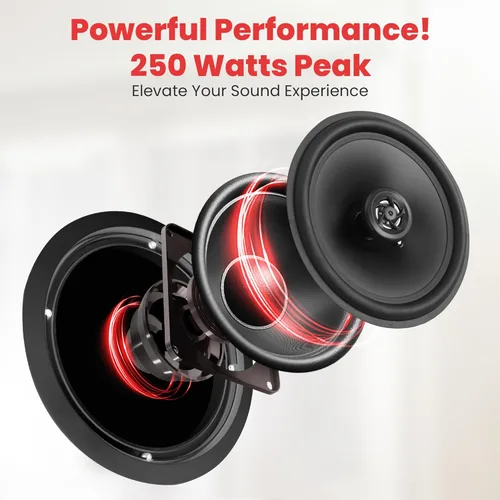 Vista 4 de Pyle 20,3 cm 4 Bluetooth de montaje empotrado - Sistema de altavoces de 2 vías en pared/techo, conexiones rápidas, parrilla redonda/cuadrada