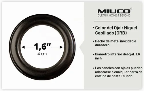 Vista 8 de Miuco, cortinas de imitación de lino con bordado marroquí, semitransparentes, con ojales para salón o dormitorio