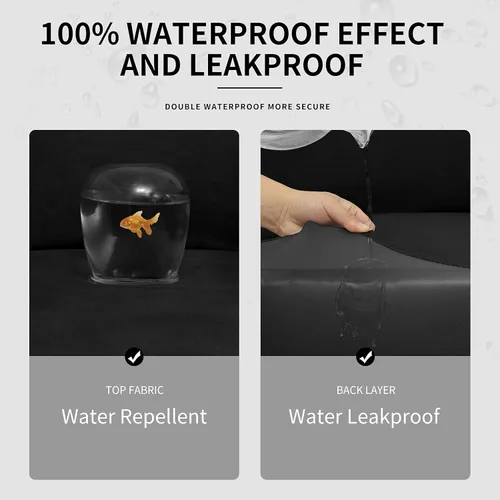Vista 36 de Easy-Going Funda de sofá suave 100% impermeable doble de 4 piezas para perros, funda de sofá para sofá de 3 cojines separados, protector de muebles