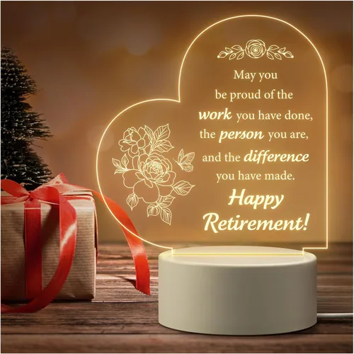 Classy 2023 Happy Retirement Gifts for Women Coworker Teacher Boss Employee Friends Nurse - Best Retirement Night Light Decorations