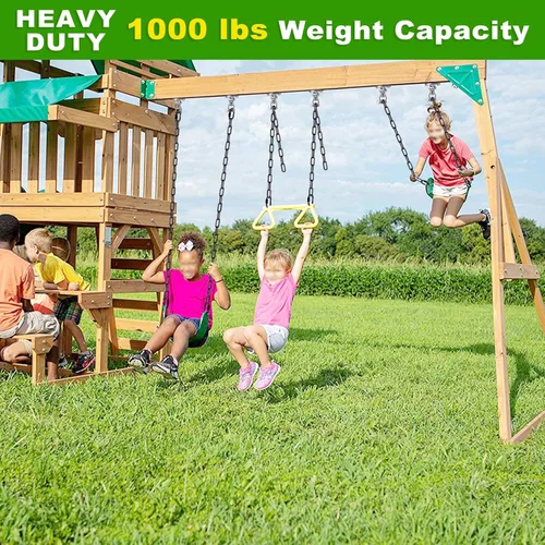 Vista 2 de BeneLabel 2 cadenas de columpio resistentes de 85 pulgadas con ganchos, cadenas colgantes de capacidad de 1000 libras, cadenas colgantes