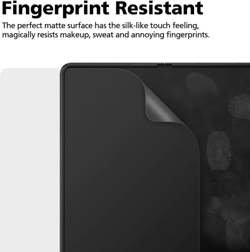Vista 3 de [Paquete de 3+3] para Samsung Galaxy Z Fold 3 5G, protector de pantalla mate antirreflejos EPU+TPU, interior + 3 unidades frontales, antihuellas