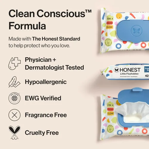 Vista 3 de The Honest Company Toallitas desechables hipoalergénicas para niños, 42