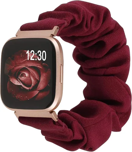 Vista 15 de TOYOUTHS Bandas Scrunchie compatibles con Fitbit Versa/Versa 2/Versa Lite Edición Especial para mujeres y hombres, linda correa de tela elástica