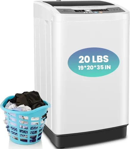 Vista 10 de Nictemaw Lavadora Portátil, Máquina Lavadora Portátil de 20 Libras de Capacidad, Combo de Lavadora y Secadora de 2.8 Pies Cúbicos con 10 Programas 8