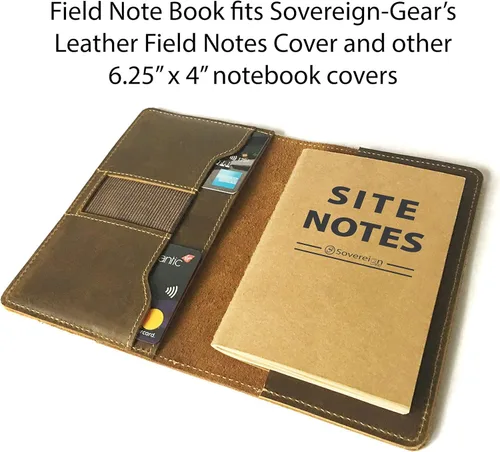 Vista 7 de Sovereign-Gear Field Notes - Paquete de 5 cuadernos Recambio de cuaderno de notas de campo pequeño para cubierta de cuero recargable para notas