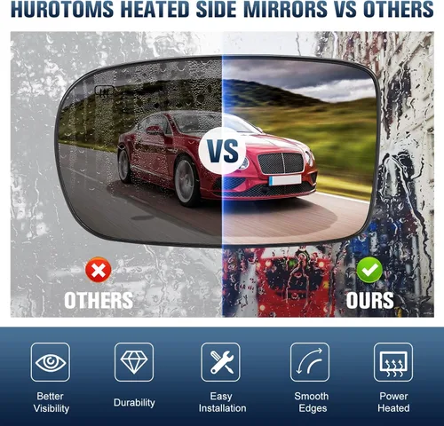 Vista 4 de Espejo lateral del conductor compatible con Chrysler 200 2011-2017 / Chrysler 300 2012-2021 / Dodge Charger 2011-2021 retrovisores calefactables