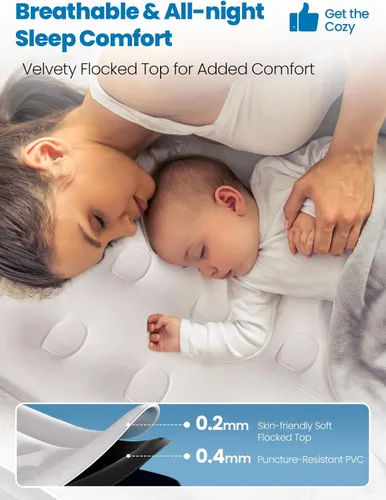 Vista 2 de CHERIMOR Colchón de aire Twin XL con bomba integrada, 18" de altura para mayor comodidad, 80" de longitud, prueba de estanqueidad de 48 horas