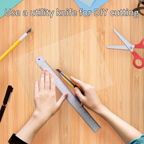 Vista 6 de Queekay Paquete de 20 Láminas de Acrílico Transparente de 4" x 6" Paneles de Plástico Fundido Transparente con Papel Protector para Proyectos