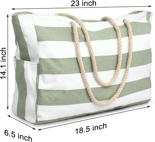 Vista 4 de Becokan Bolsas de playa grandes para mujer, bolsa de playa impermeable con cremallera, impermeable, a prueba de arena, para piscina, bolsa grande