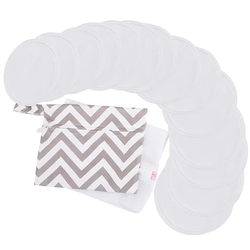 Vista 12 de Paquete de 14 almohadillas de lactancia reutilizables para lactancia materna, suaves y absorbentes, de 4 capas, lavables, almohadillas para el pecho