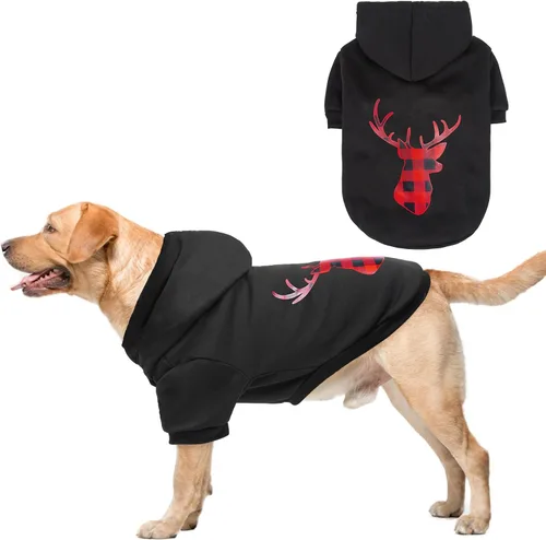 Vista 37 de SCENEREAL Sudaderas con capucha de seguridad para perros de tamaño pequeño, mediano y grande, ropa de felpa cepillada con gorro, abrigo de algodón