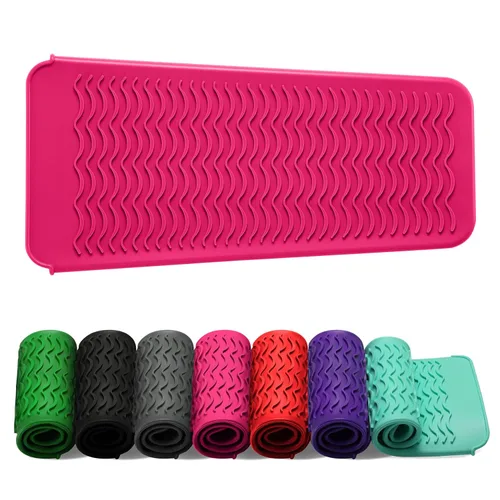 Vista 10 de ZAXOP - Funda de silicona resistente para plancha, rizador, herramientas calientes para el cabello (negro)
