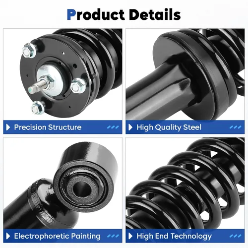 Vista 2 de Conjunto completo de puntales delanteros con amortiguador de resorte helicoidal compatible con Toyota 4Runner 1996-2002 4WD 3.4L V6 solamente