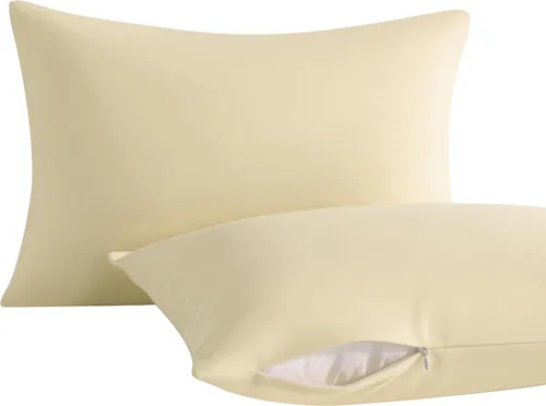 Vista 47 de NTBAY Paquete de 2 almohadas con fundas de almohada de algodón egipcio, relleno alternativo de algodón suave de 13 x 18 pulgadas, almohadas sobre