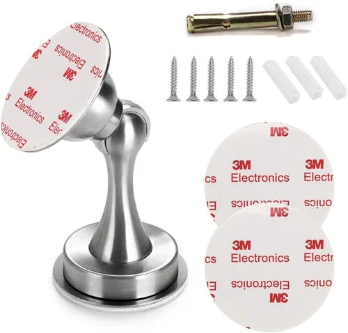 Vista 8 de Sumnacon Tope magnético para puerta, soporte de tope de puerta de acero inoxidable resistente viene con 4 piezas de cinta adhesiva de doble cara 3M