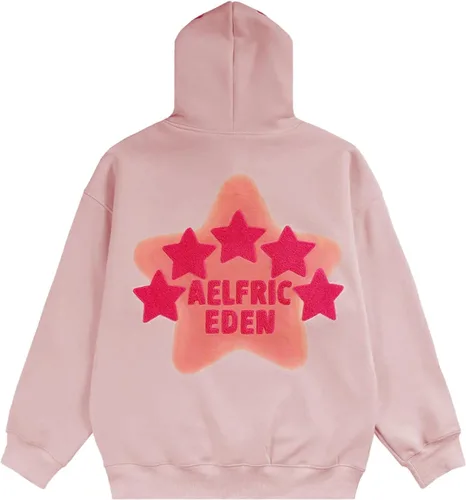 Vista 2 de Aelfric Eden Star Graphic Hoodie Streetwear Print Trend Causal Loose Oversized Hooded Sweatshirts Pullover